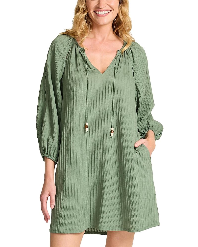 green emerald velvet dress Tommy Bahama Women's Darcy Lux Leo Flounce Dress