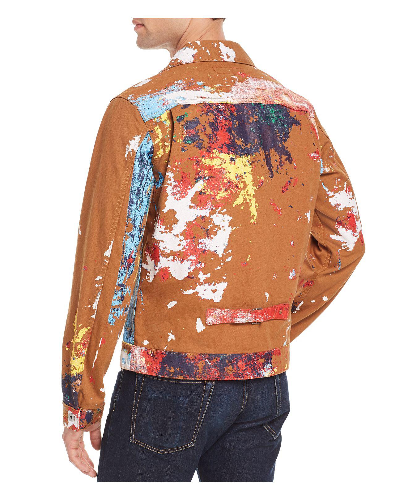 Junya Watanabe X Levi's Painted Trucker Jacket in Brown for Men - Lyst