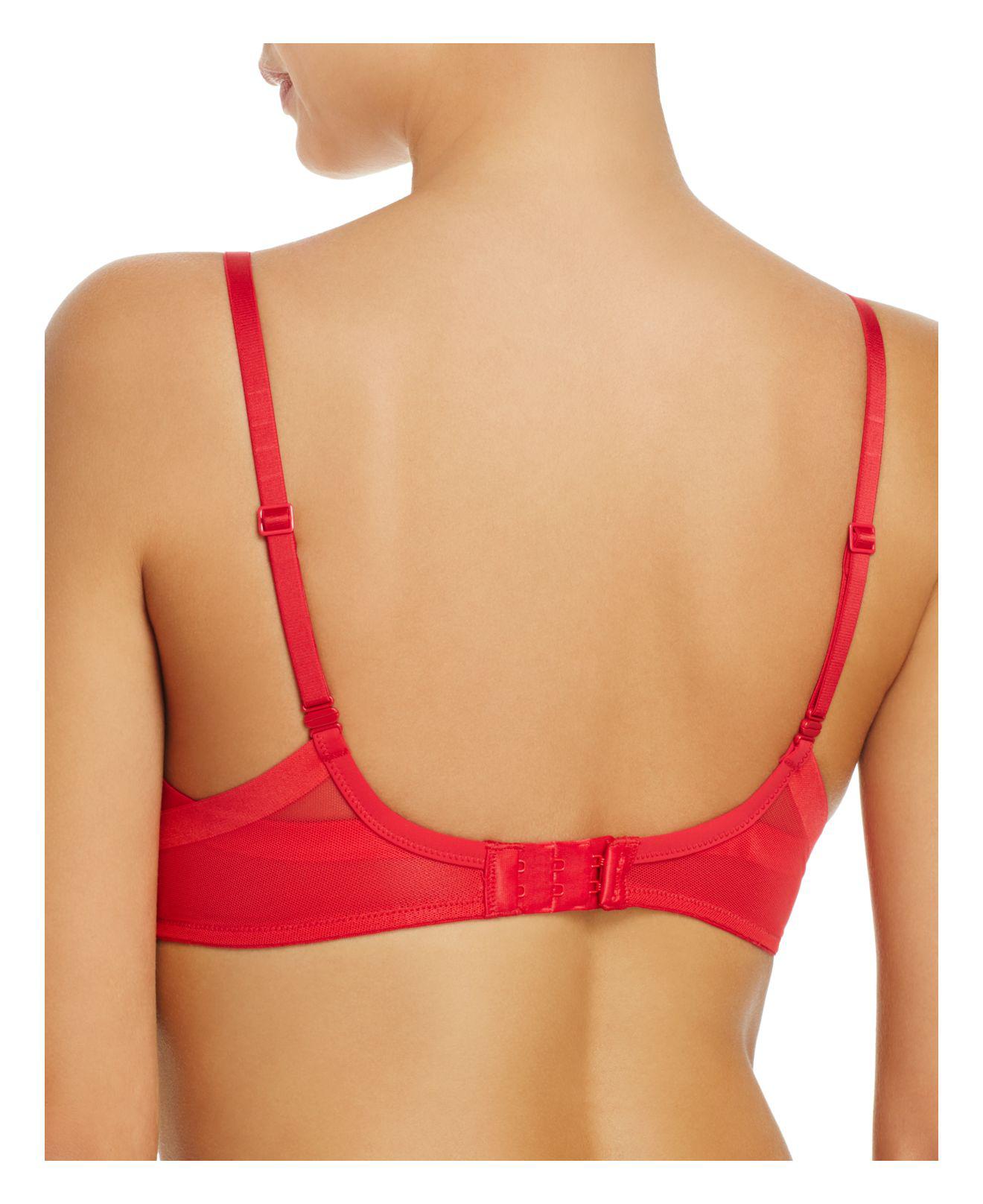 CALVIN KLEIN 205W39NYC Sculpted Plunge Push-up Bra in Red - Lyst