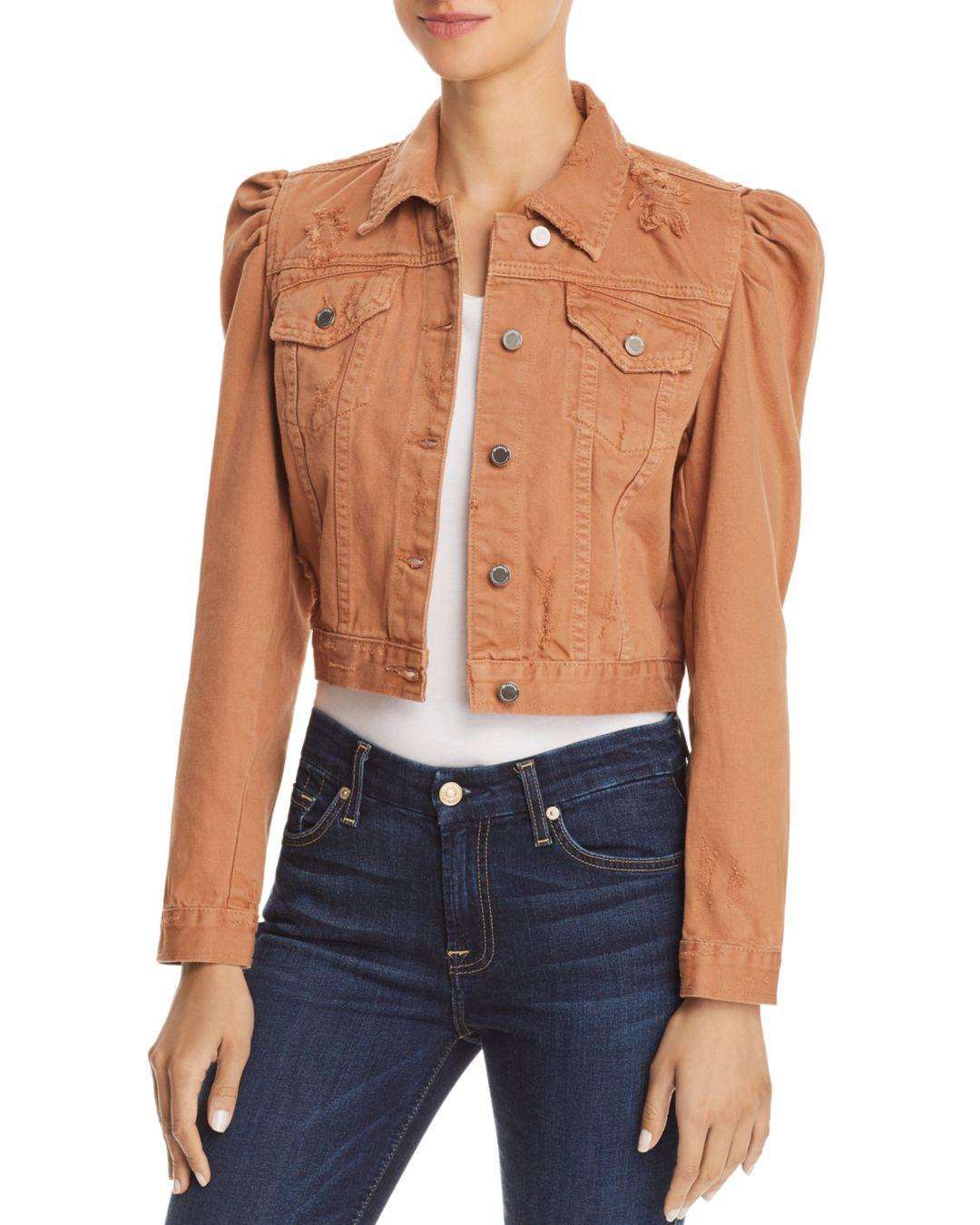 Distressed Cropped Denim Jacket 