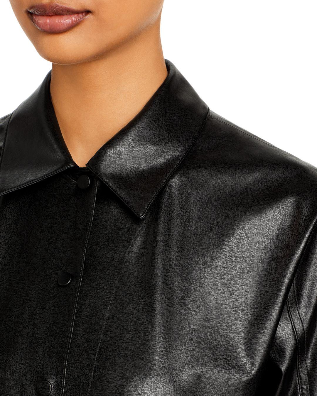 theory leather shirt jacket