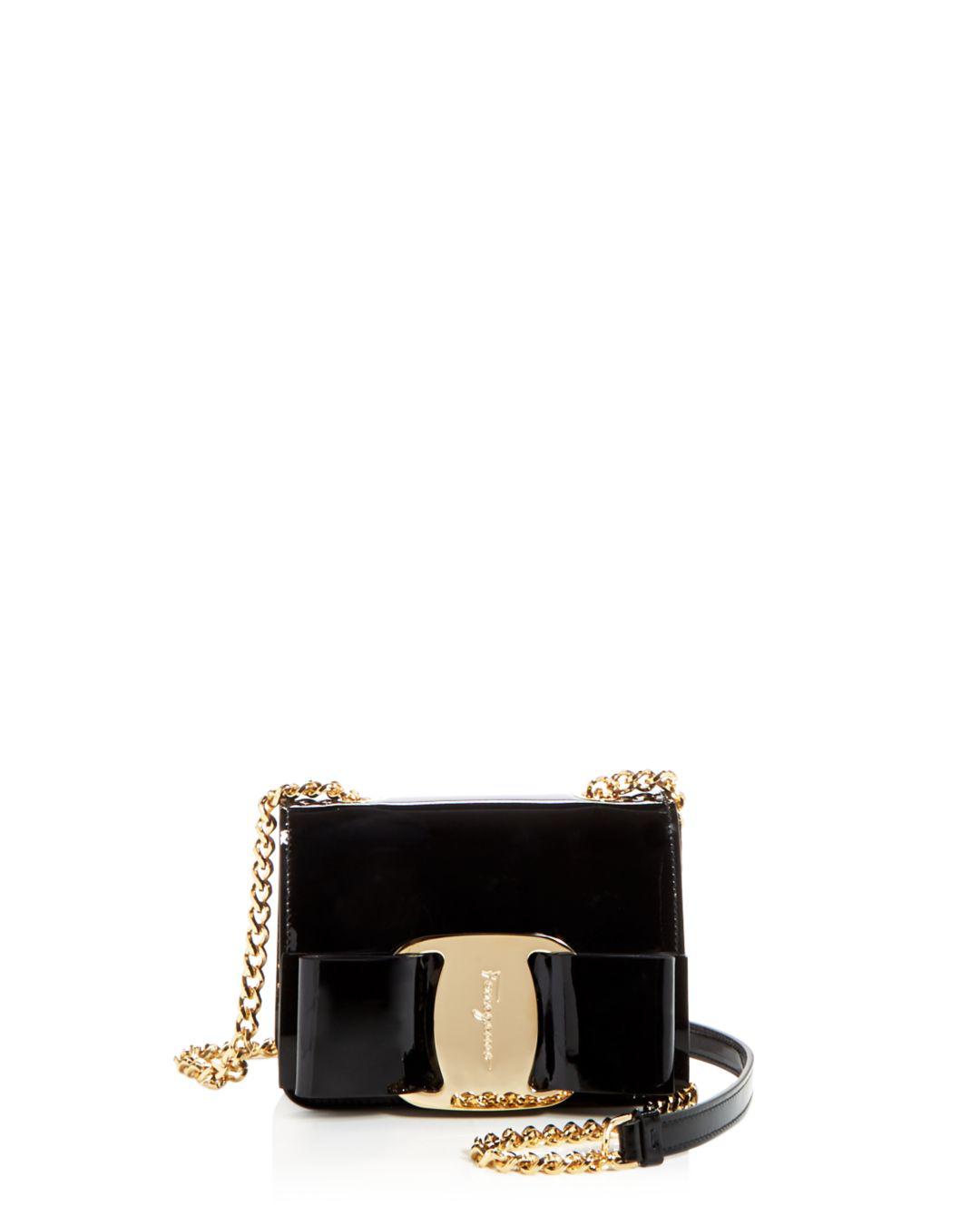 Ferragamo Leather Oversized Vara Bow Mini Bag in Nero Black/Gold (Black) -  Lyst