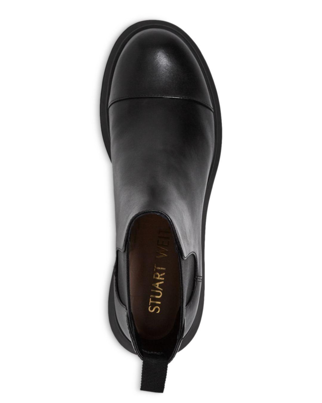 Stuart Weitzman Leather Norah Platform Block Heel Chelsea Boots in Black -  Save 10% | Lyst