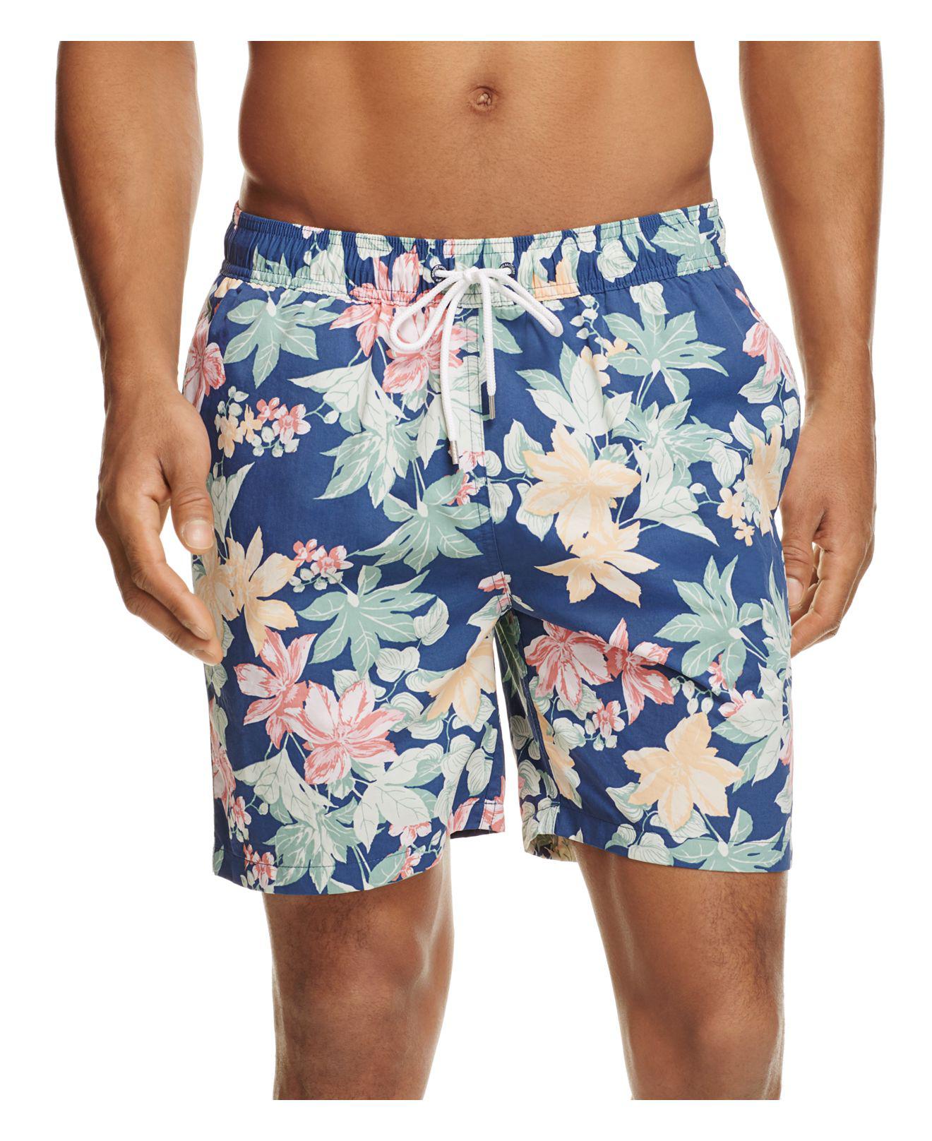 Lyst - Brooks Brothers Tropical Print Swim Trunks in Blue for Men