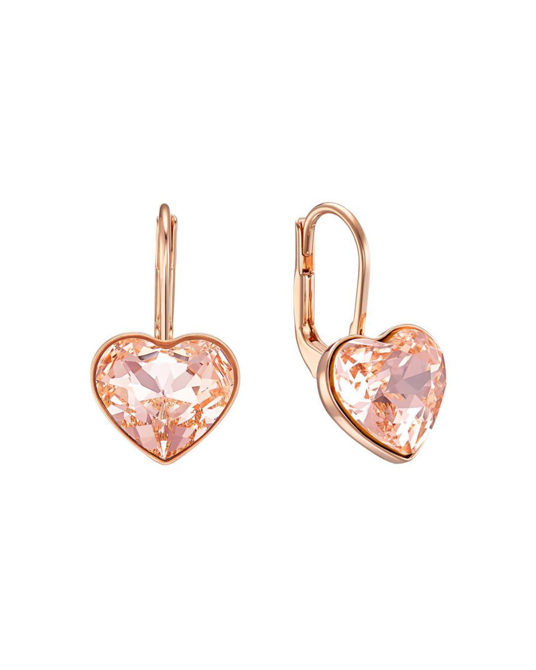 Swarovski Bella Crystal Heart Earrings | Lyst