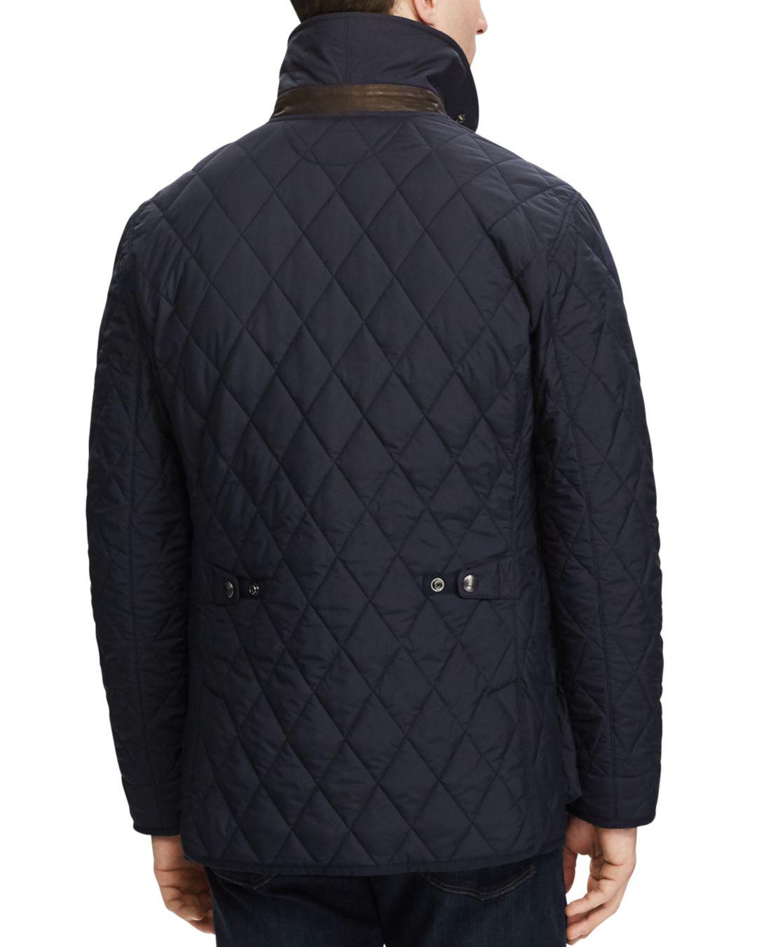 Polo Ralph Lauren Iconic Quilted Car Coat in Blue for Men - Lyst