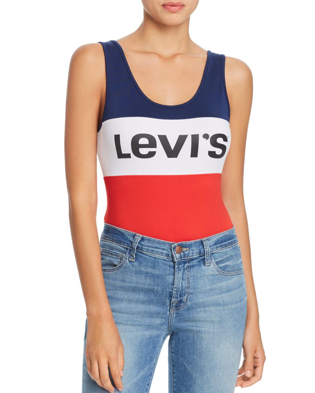 Synthetic Color-blocked Logo Bodysuit 