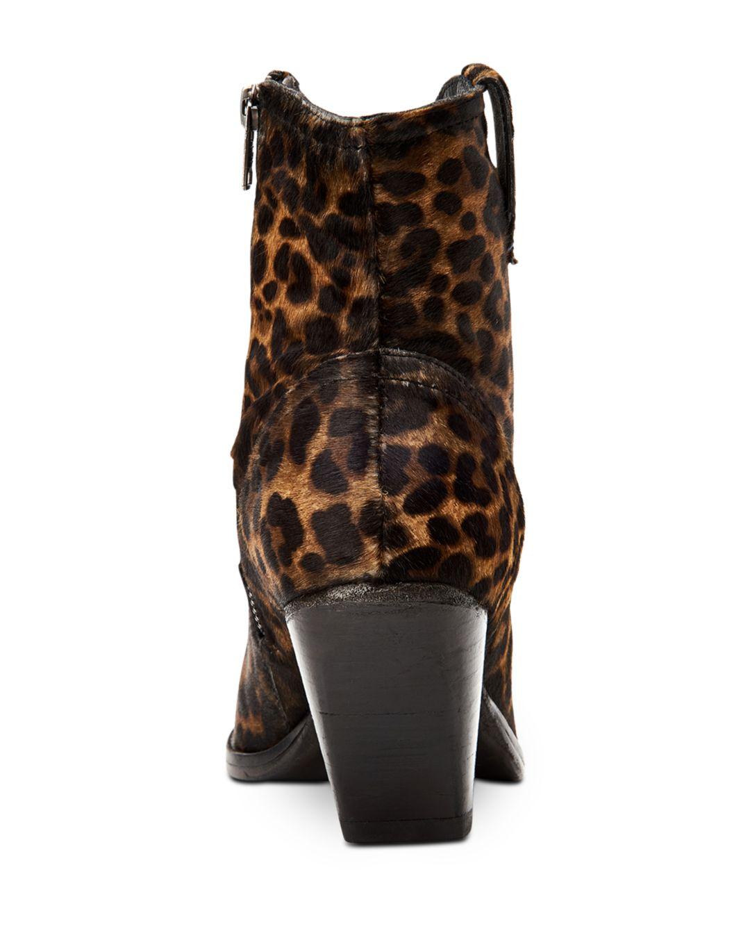 leopard western booties