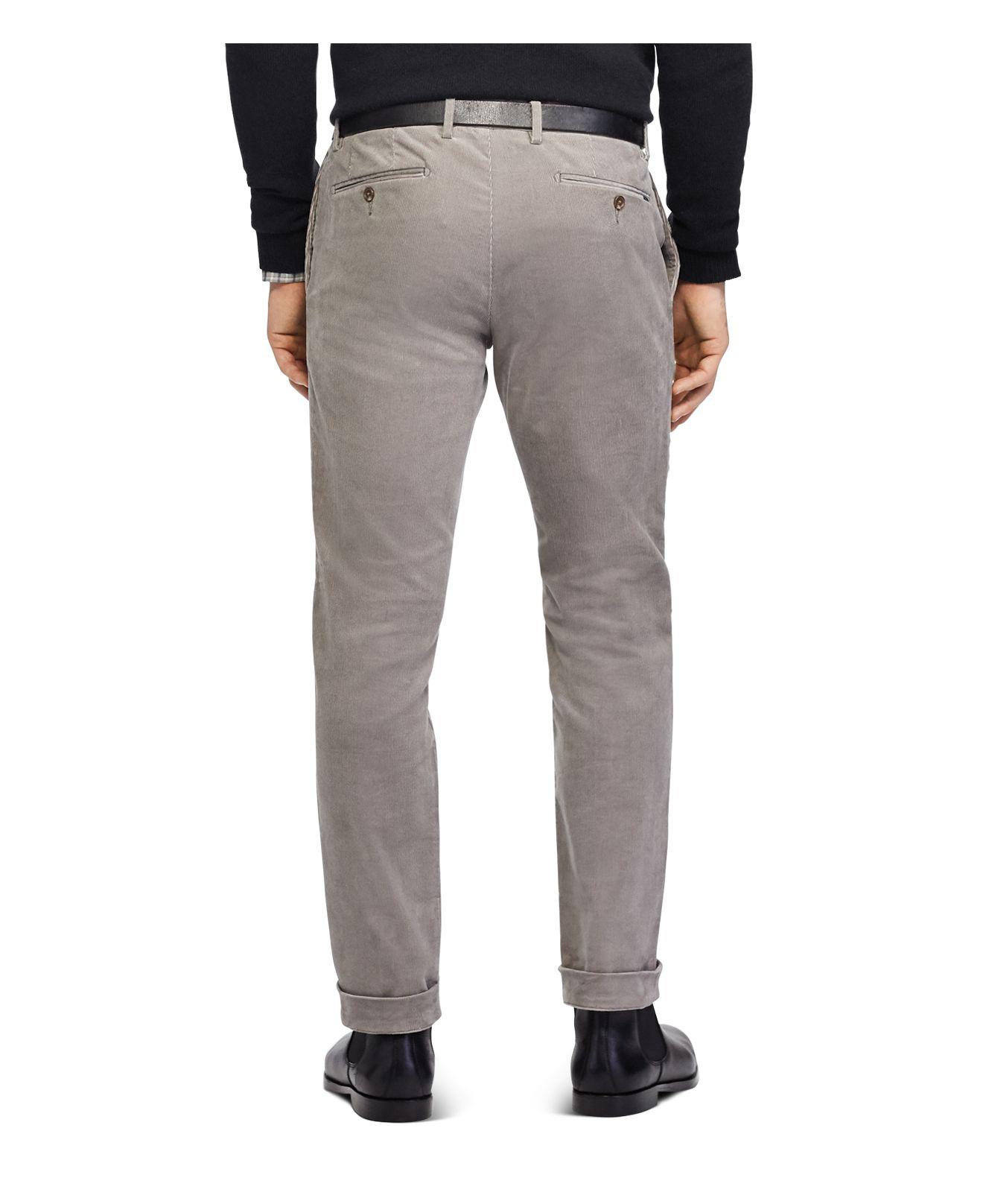 Polo Ralph Lauren Stretch Slim Fit Corduroy Pants in Gray for Men - Lyst