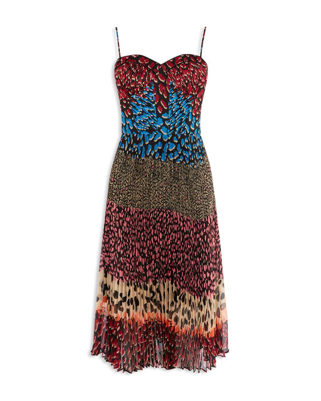 animal print pleated dress