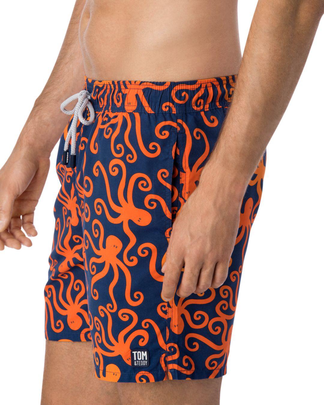 Tom & Teddy Octopus Swim Trunks in Blue/Orange (Blue) for Men Lyst