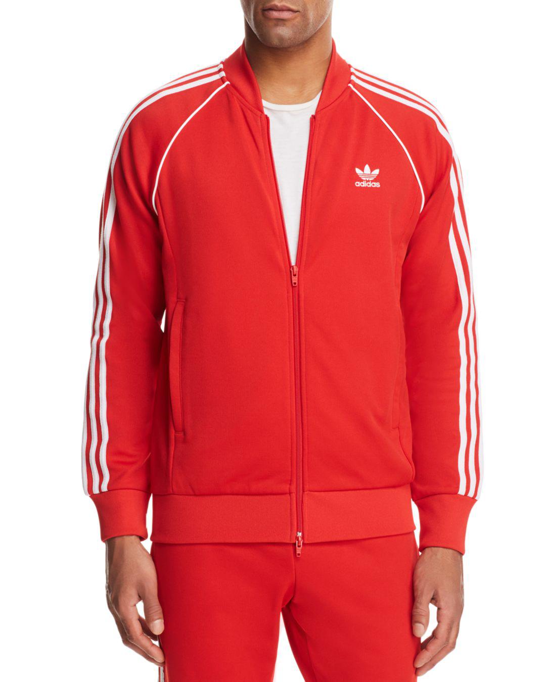 adidas superstar track top red