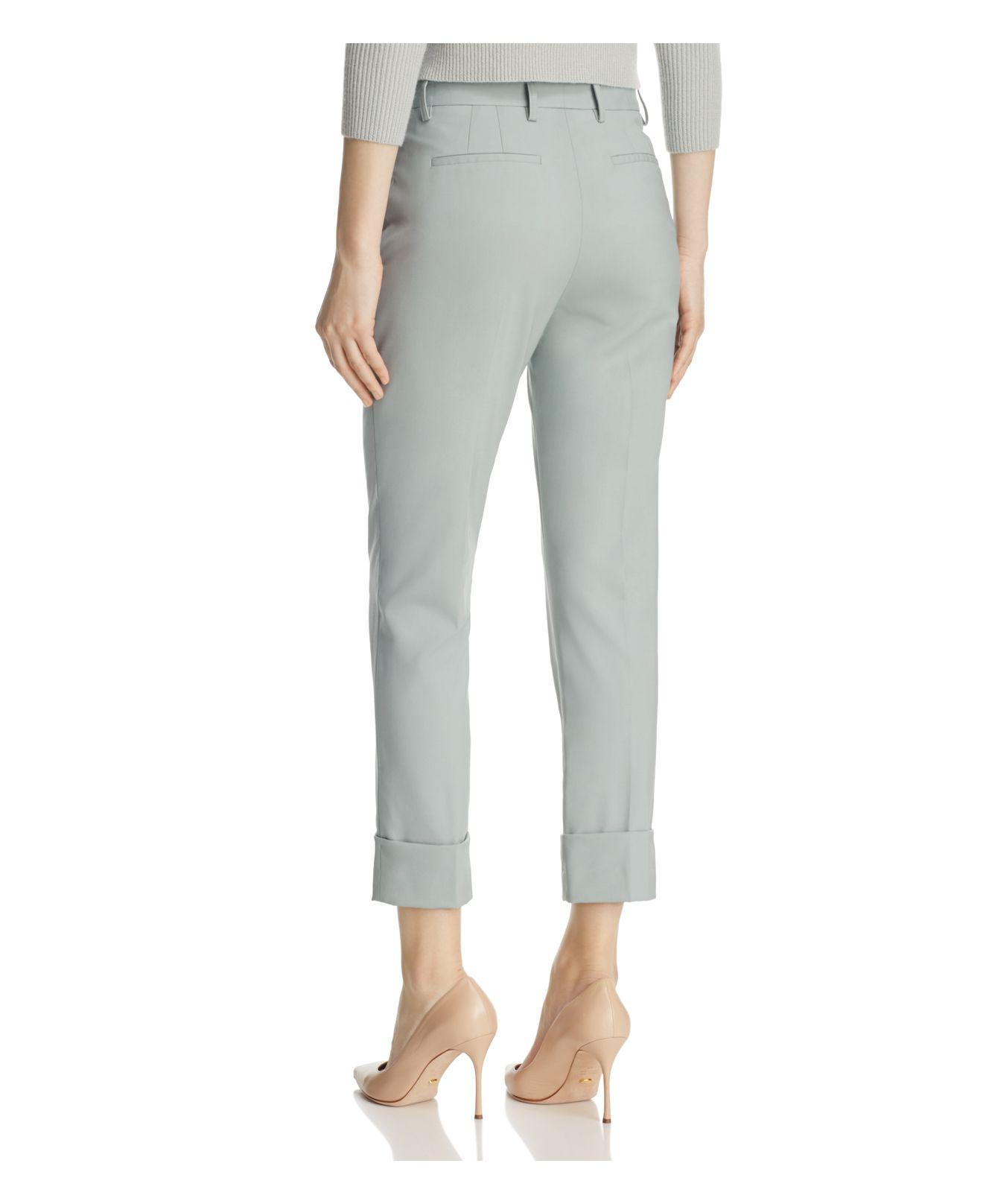 green cuffed pants