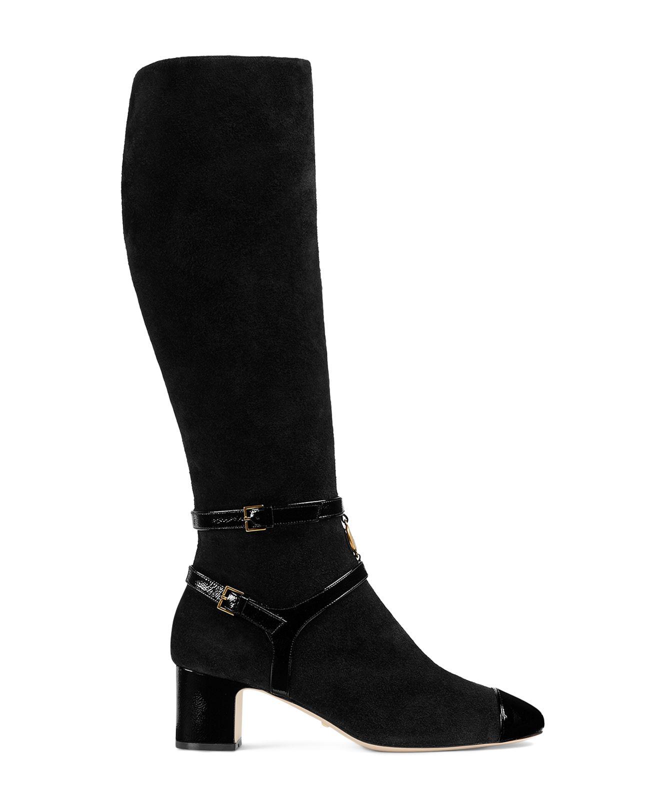 suede mid heel boots