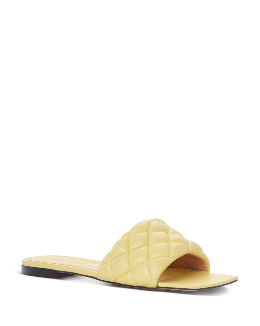 bottega veneta quilted leather flat sandals
