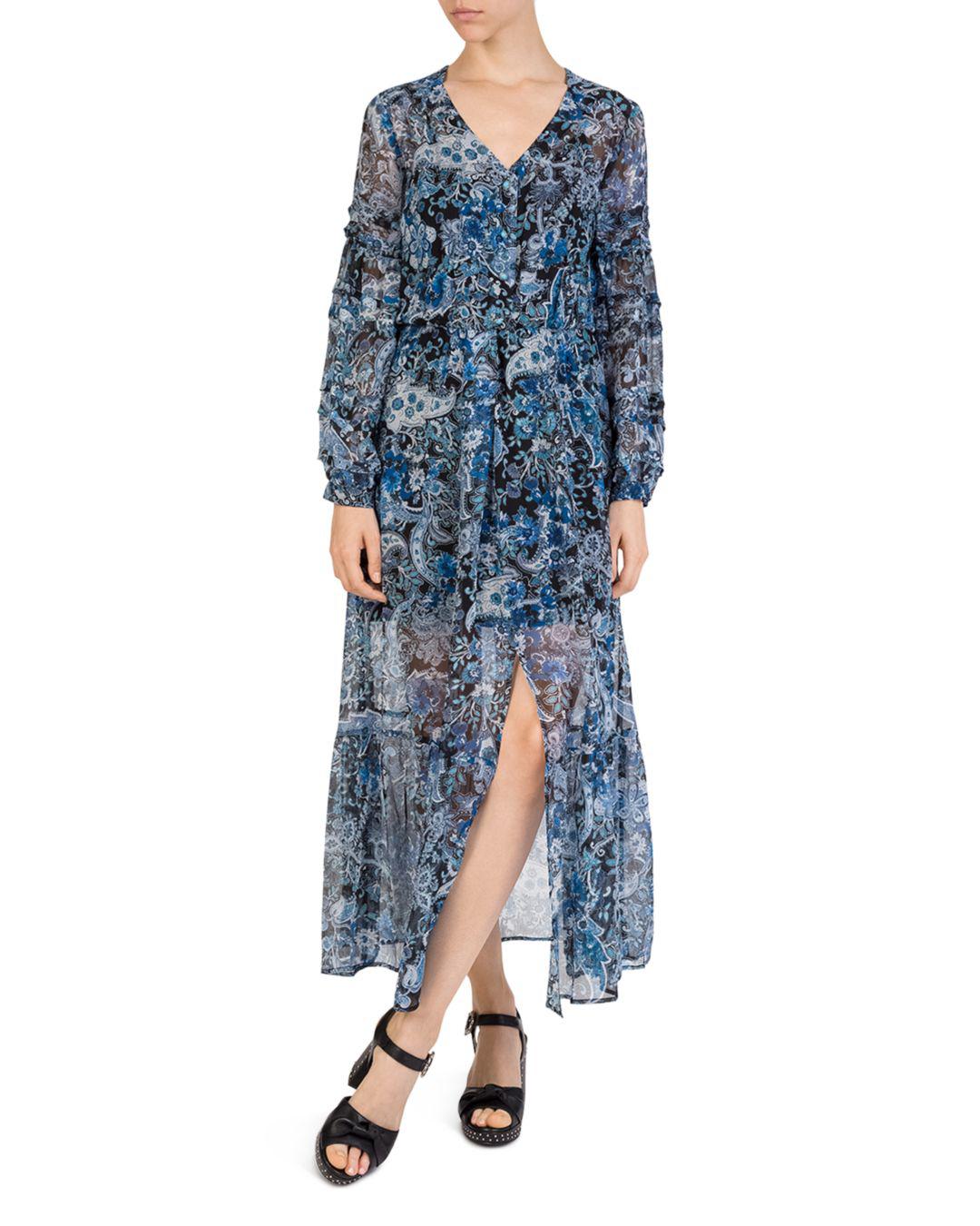 blue paisley maxi dress