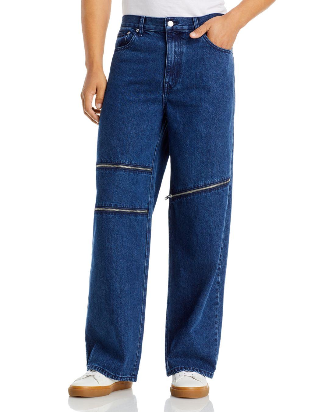 Helmut Lang Indigo Zip Jeans in Blue for Men | Lyst