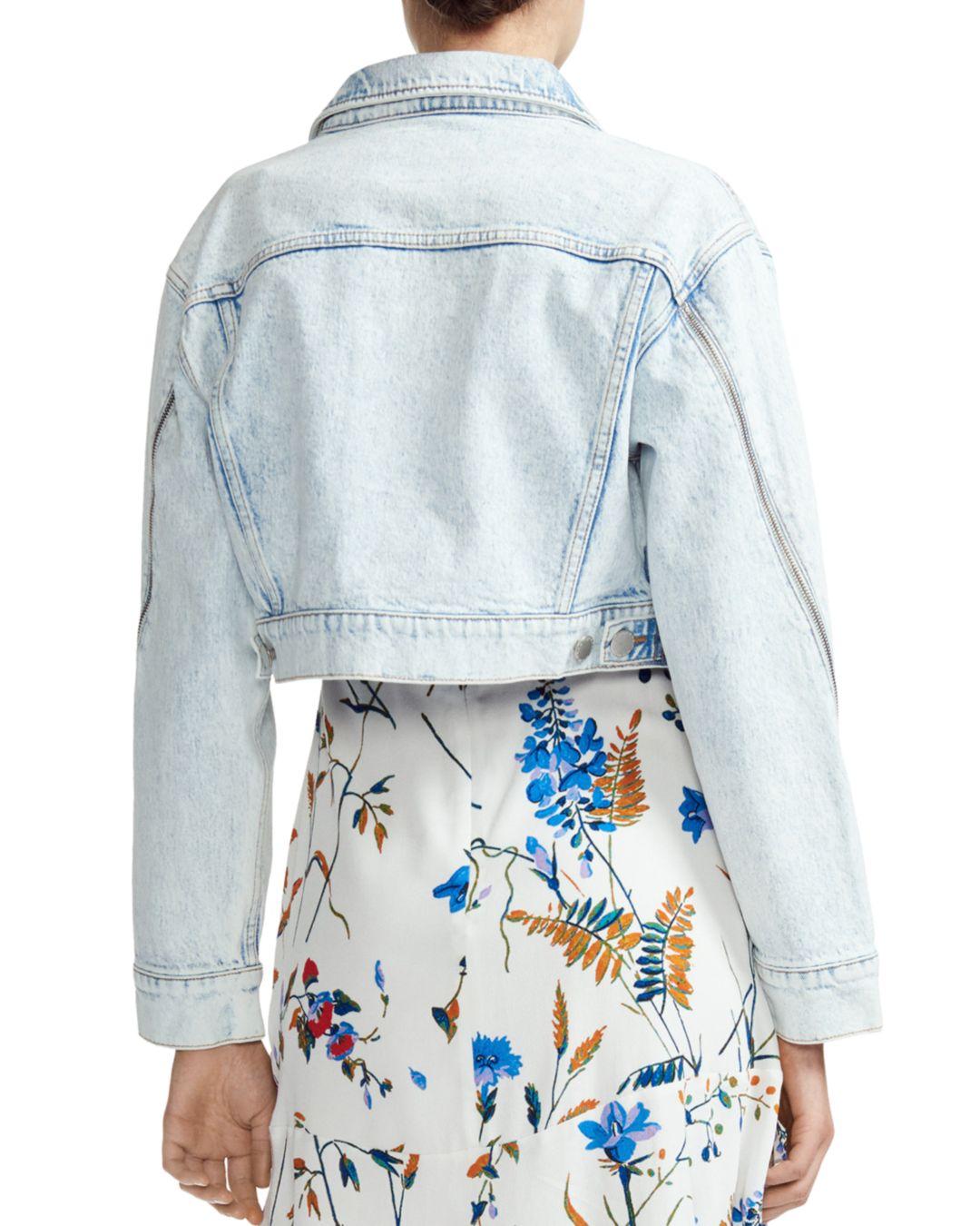 maje cropped denim jacket
