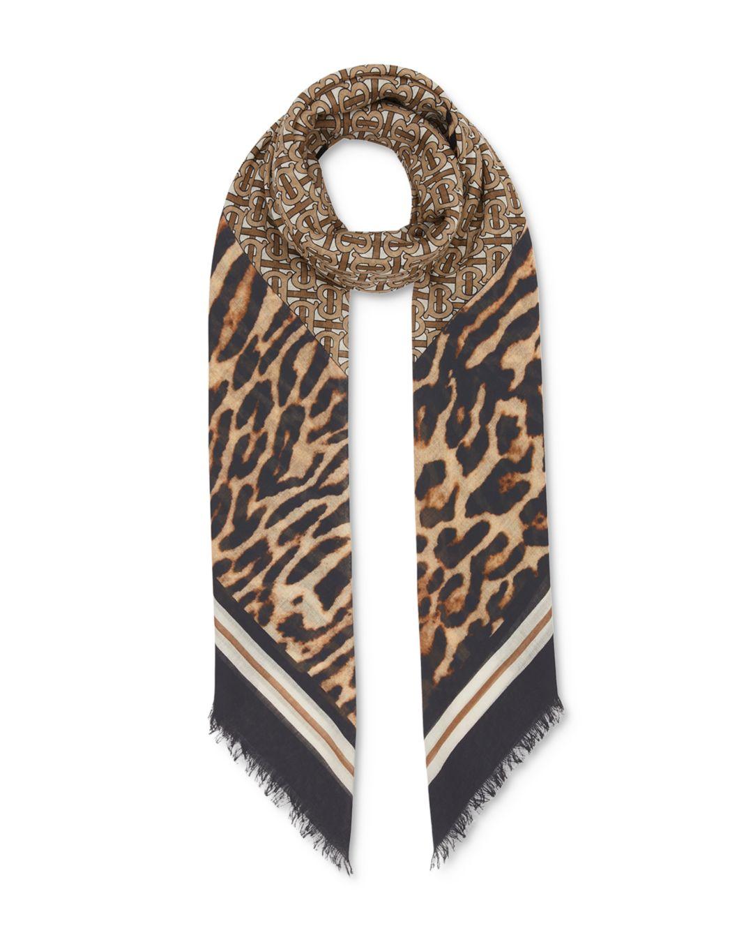 burberry leopard scarf