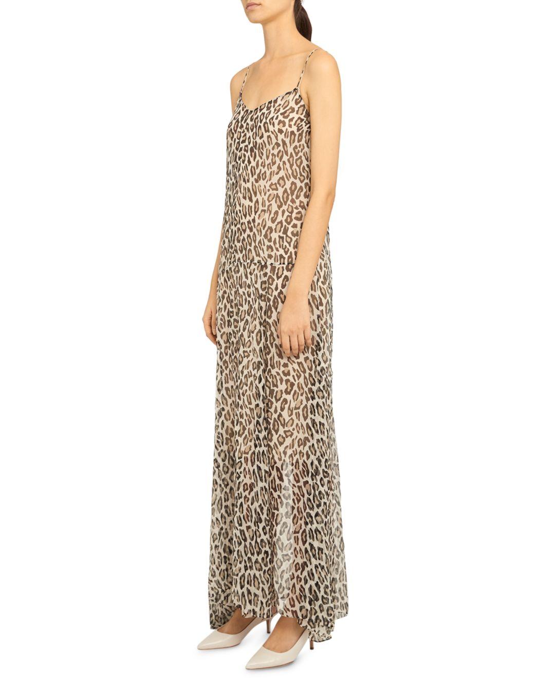 Theory Silk Leopard Print Maxi Dress | Lyst