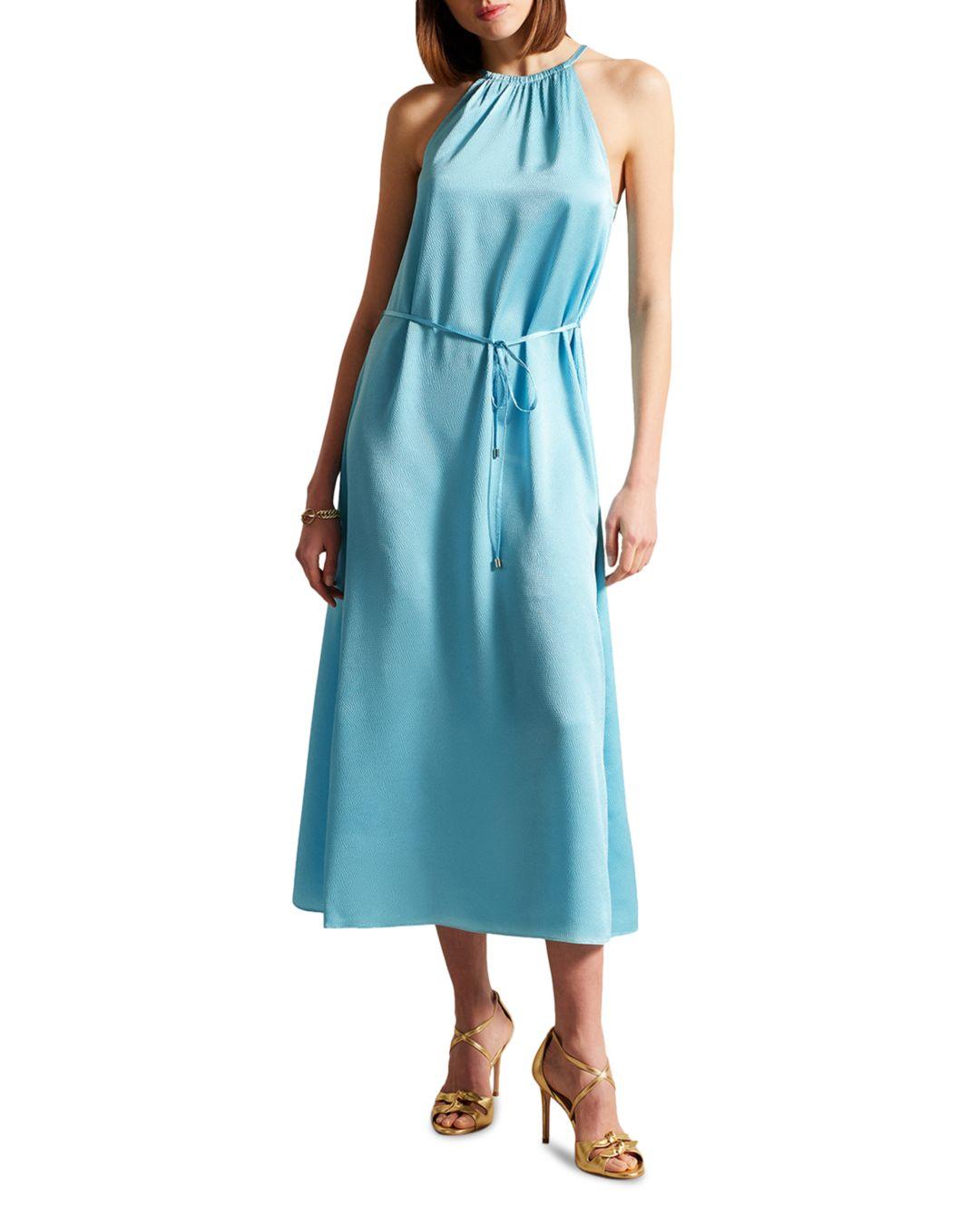 Ted Baker Roxieyy Halter Midi Dress in Blue Lyst