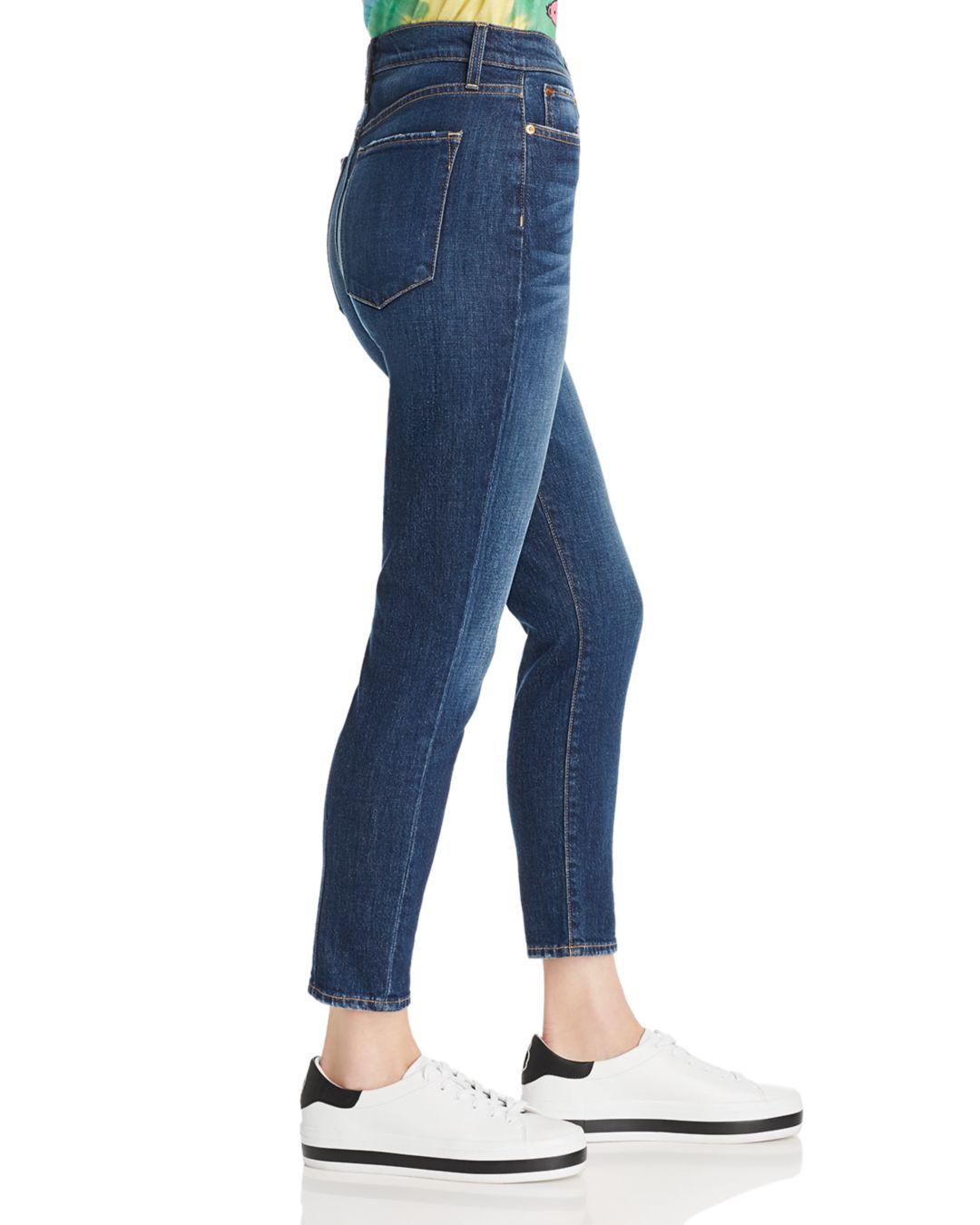 alice and olivia good high rise exposed button jeans