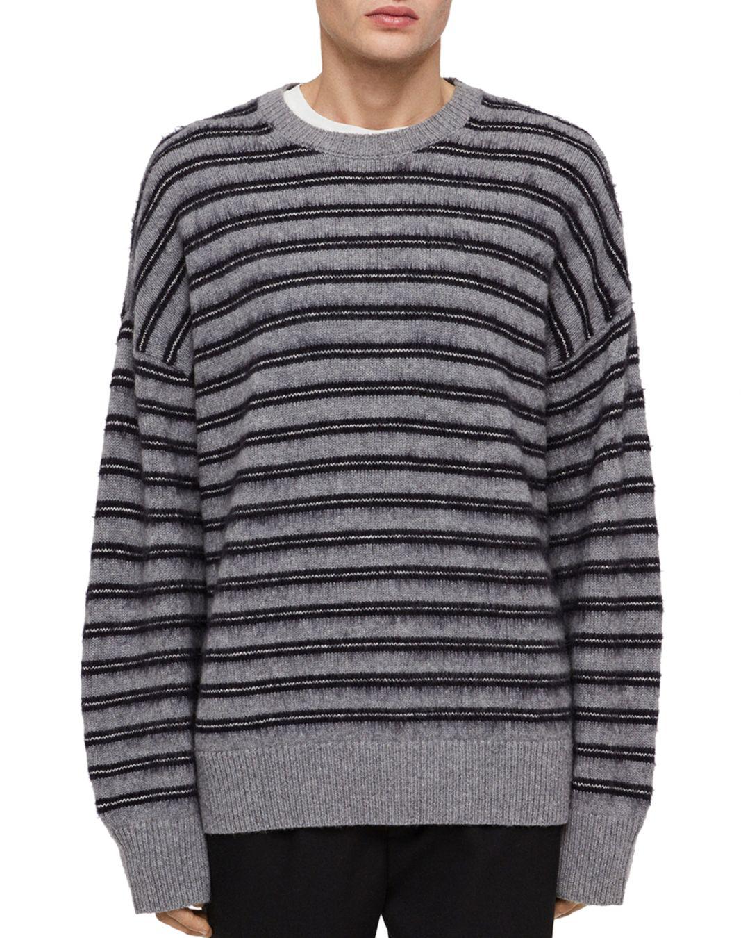 all saints striped sweatshirt