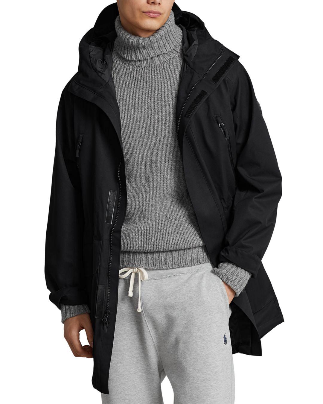 Polo Ralph Lauren Water Resistant Hooded Walking Coat in Black for Men |  Lyst