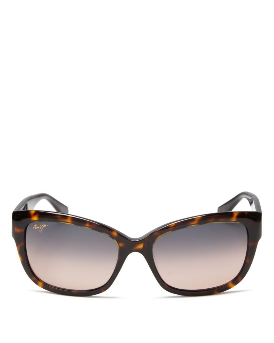 Maui Jim Women's Plumeria Polarized Cat Eye Sunglasses in Brown Lyst