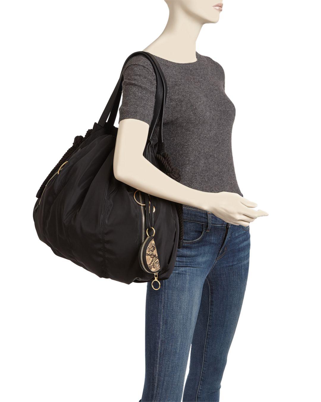 See by chloe flo nylon shoulder bag deals