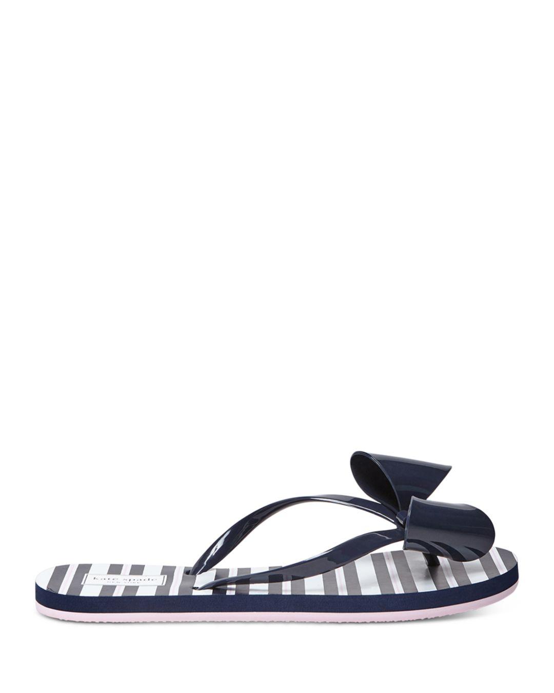 striped kate spade flip flops