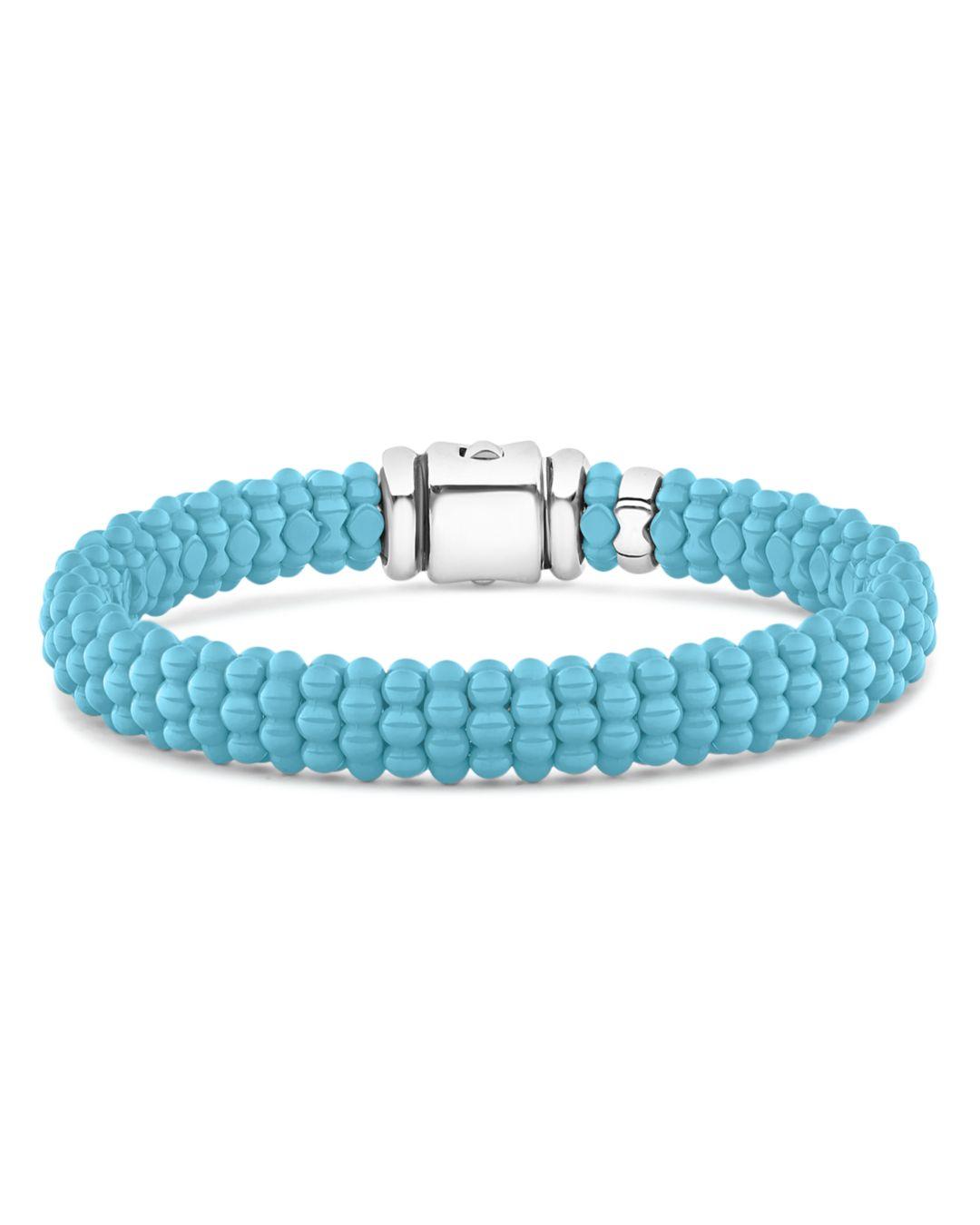 Lagos Sterling Silver Caviar Blue Ceramic Bracelet Lyst