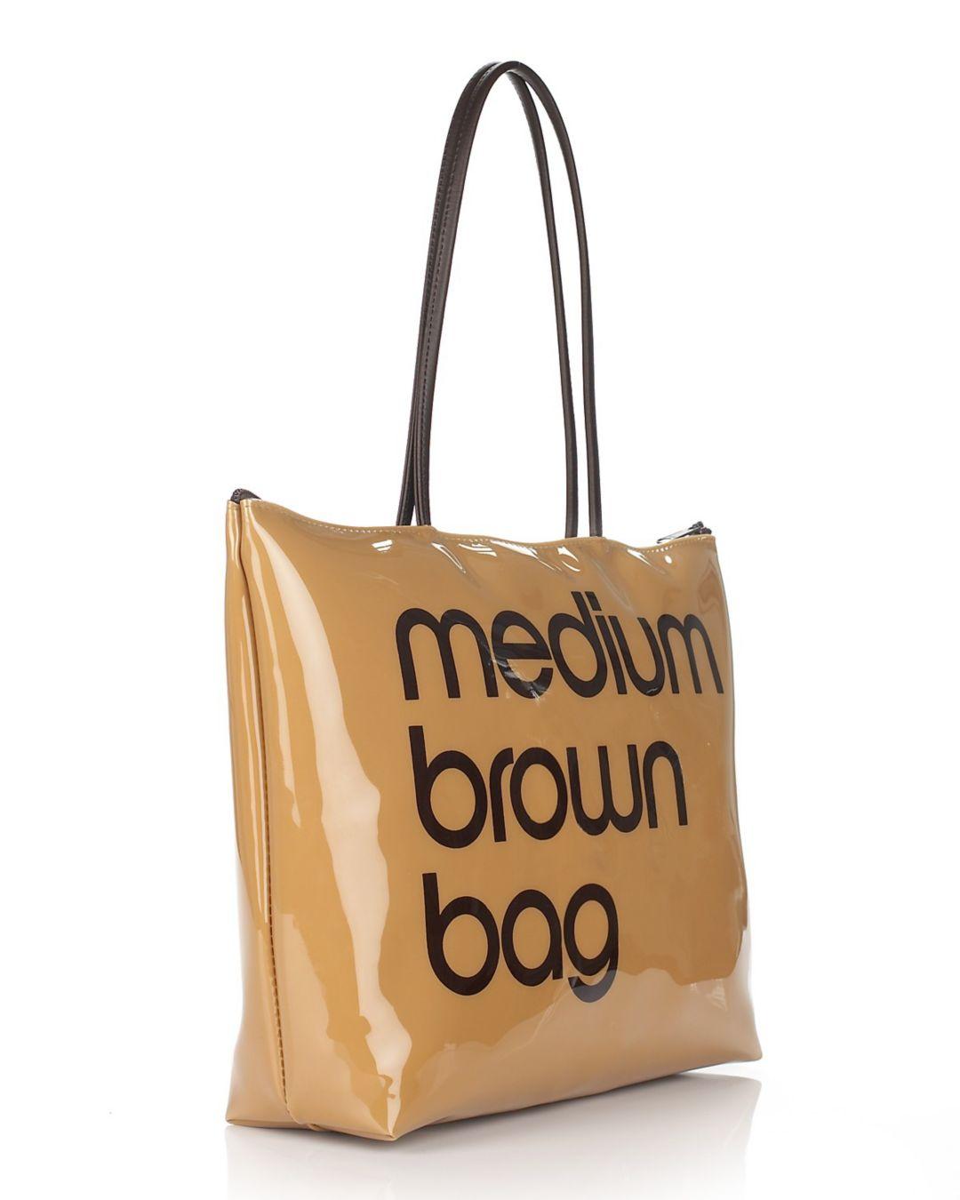 Bloomingdale's Zip Top Medium Brown Bag | Lyst