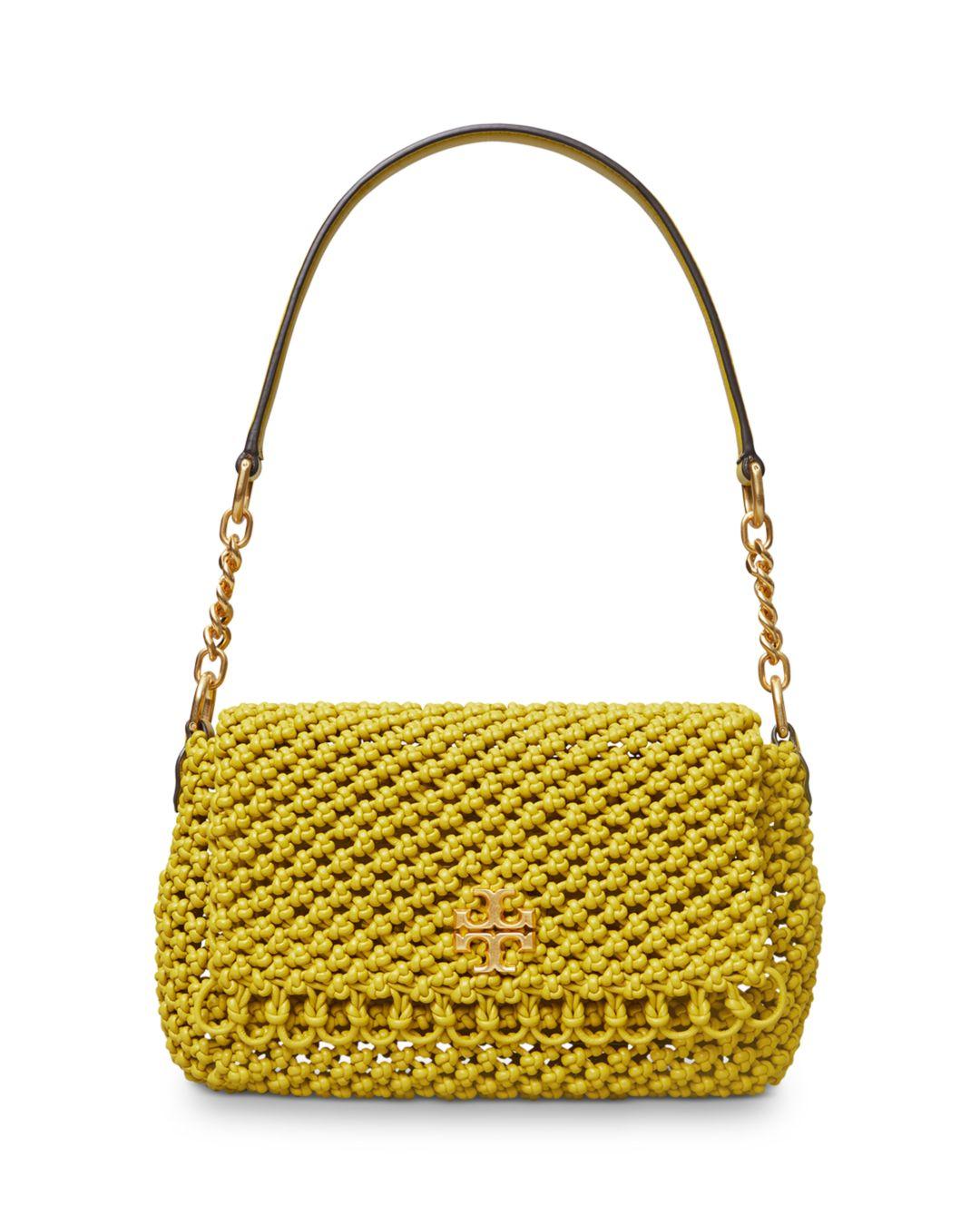 Tory Burch Kira Small Woven Leather Shoulder Bag in Metallic | Lyst