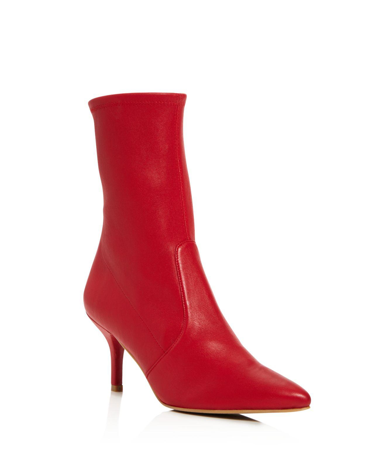 stuart weitzman stretch back leather booties