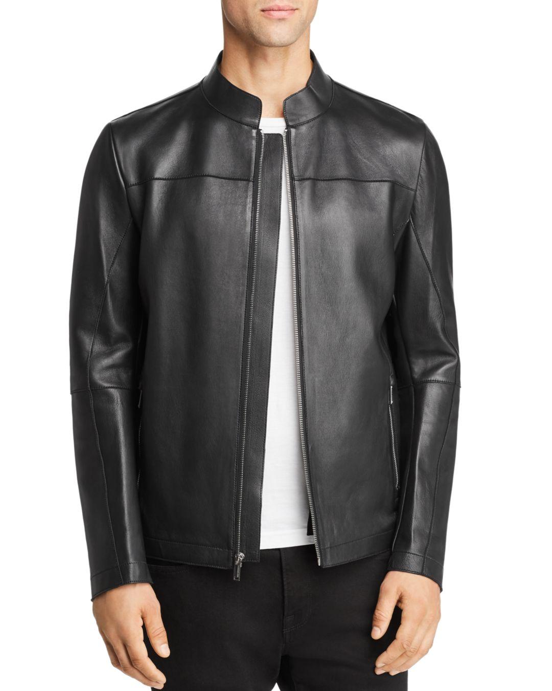 Karl Lagerfeld Double - Faced Leather Jacket in Black for Men - Lyst