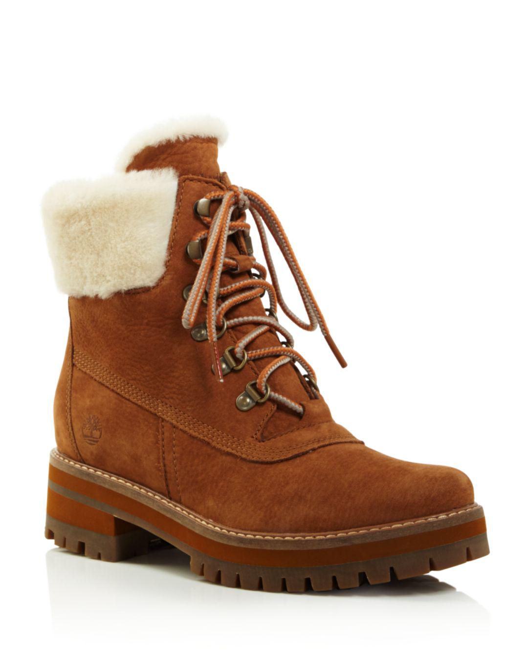 women's courmayeur valley round toe suede & shearling boots
