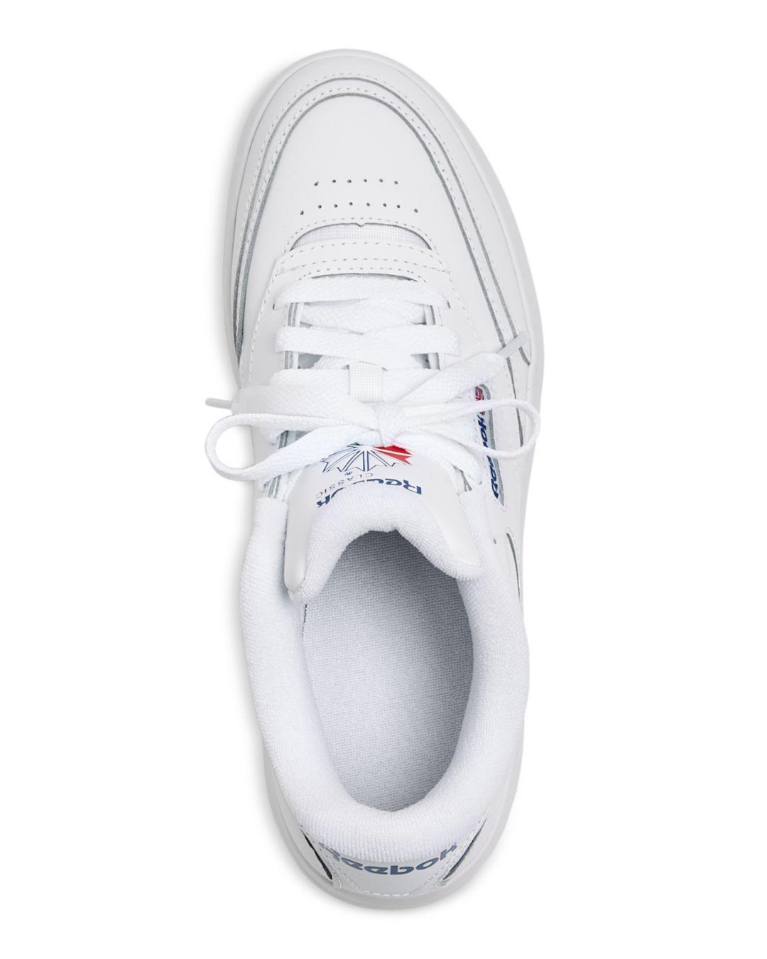 Reebok Club C Extra Platform Low Top Sneakers in White | Lyst