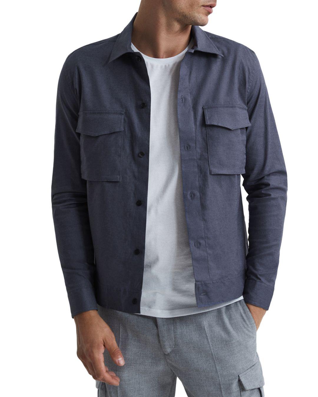 Reiss Kimchi Twin Pocket Overshirt in Blue for Men | Lyst
