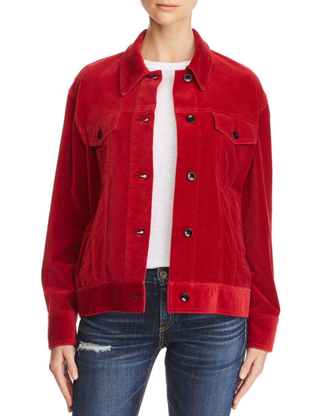 red velvet jean jacket