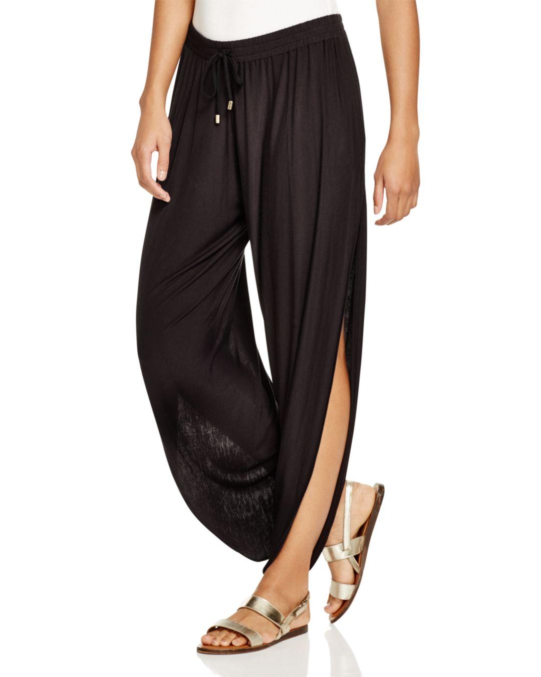 Laundry by Shelli Segal Solid Draped Swim Cover - Up Pants in Black | Lyst