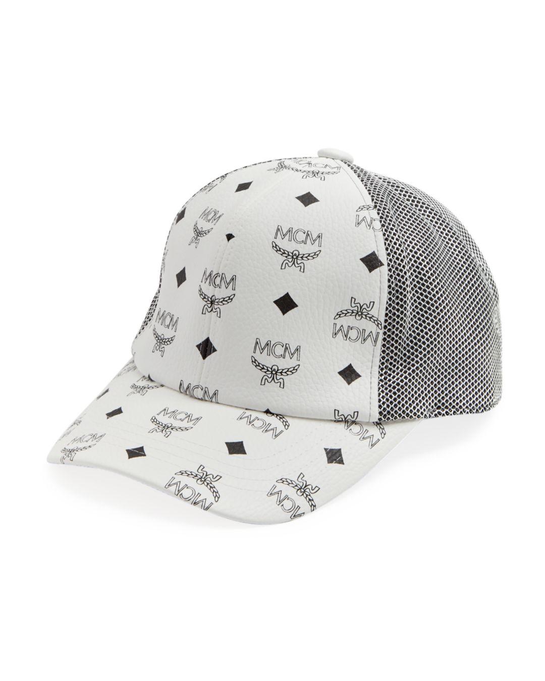 white mcm hat