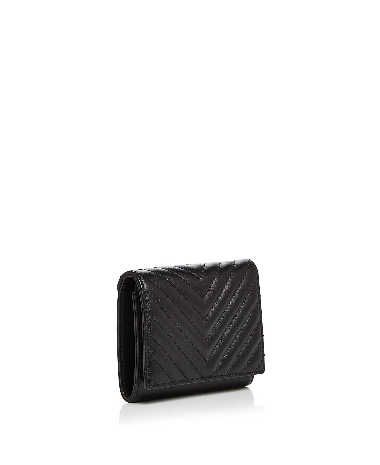 Rebecca Minkoff Love Quilted Leather Trifold Wallet in Black | Lyst