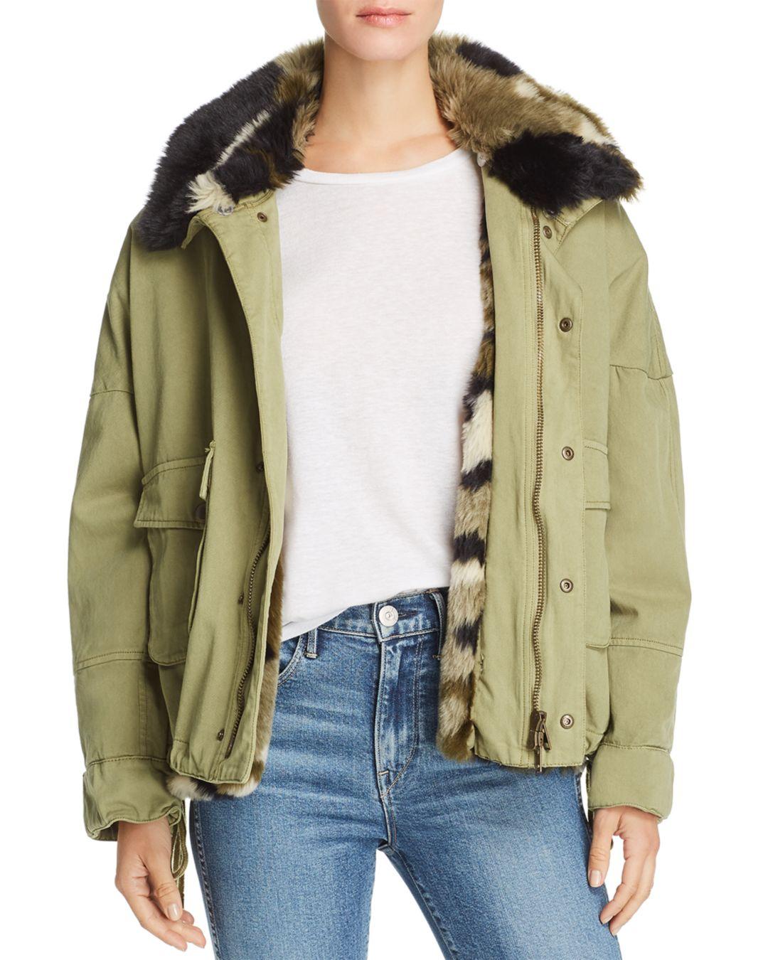 fuzzy lined utility parka coat