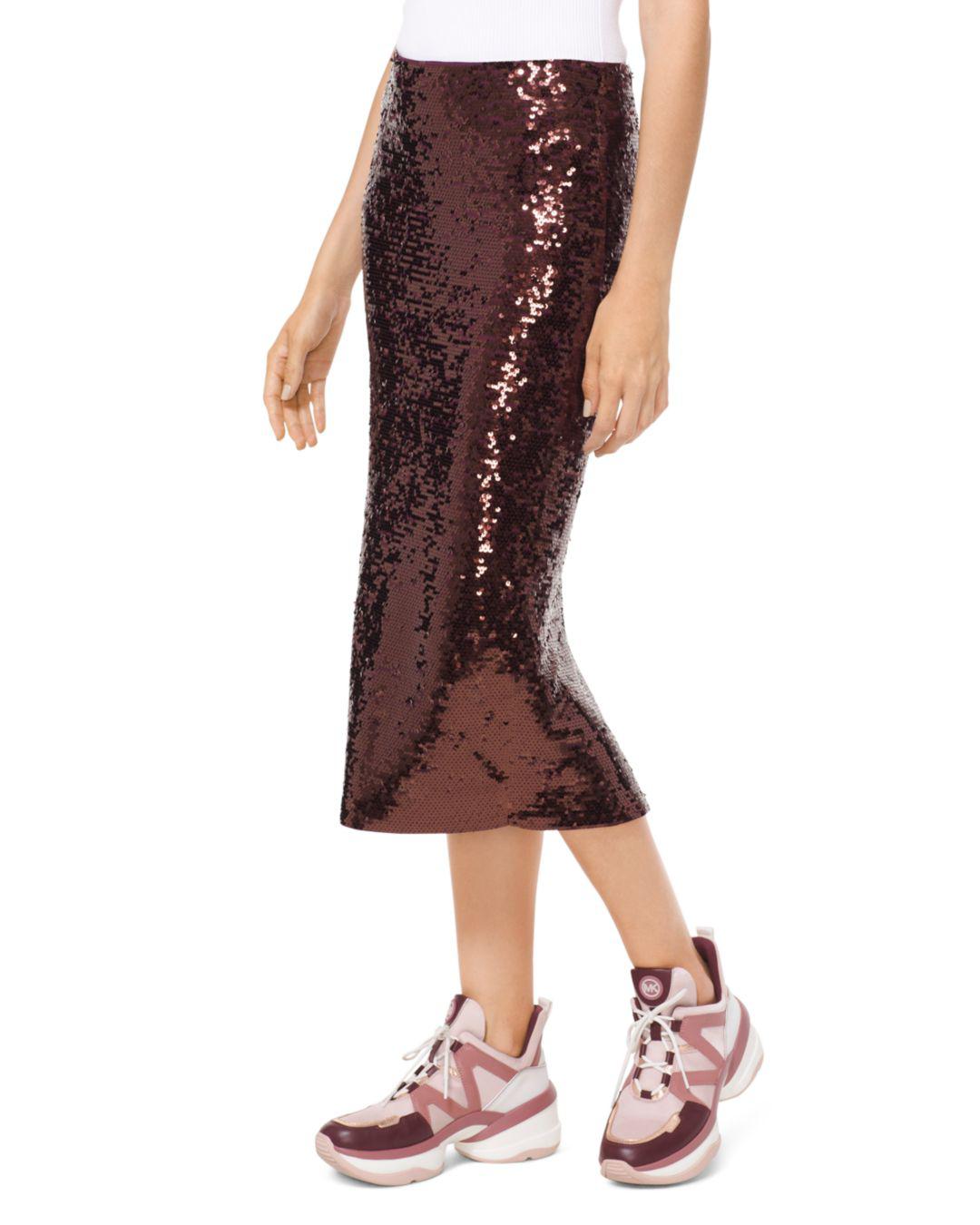 sequin jersey skirt