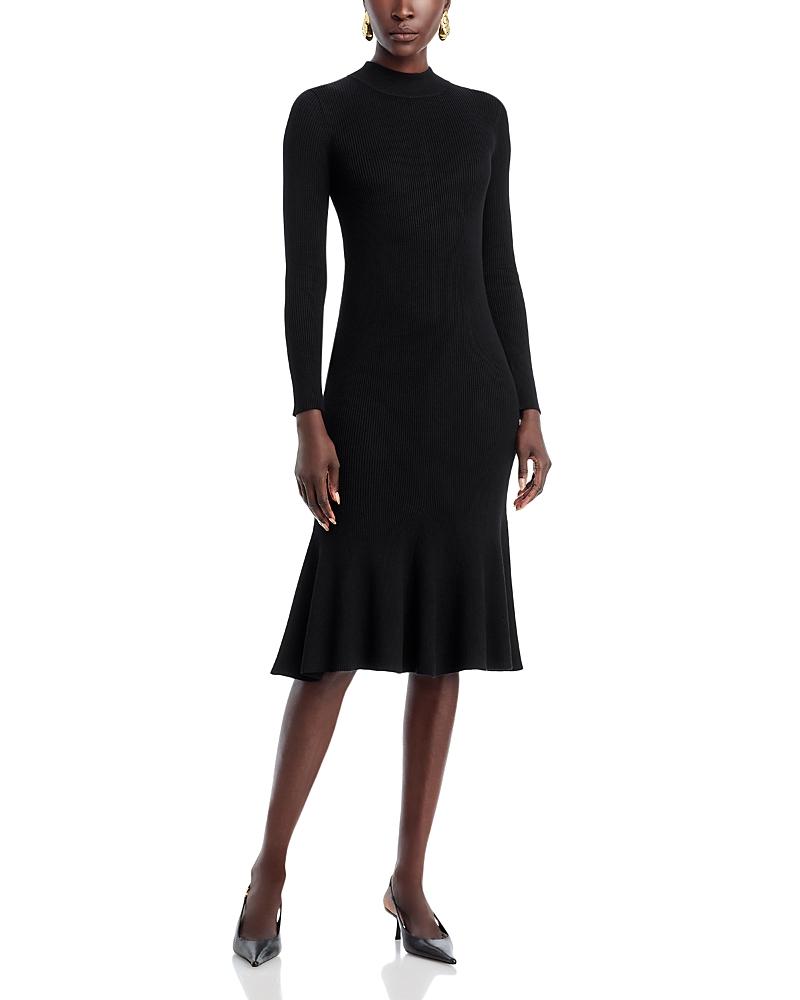 Tahari Long Sleeve Mock Neck Rib Flare Dress in Black | Lyst Tahari Long Sleeve Mock Neck Rib Flare Dress in Black | Lyst