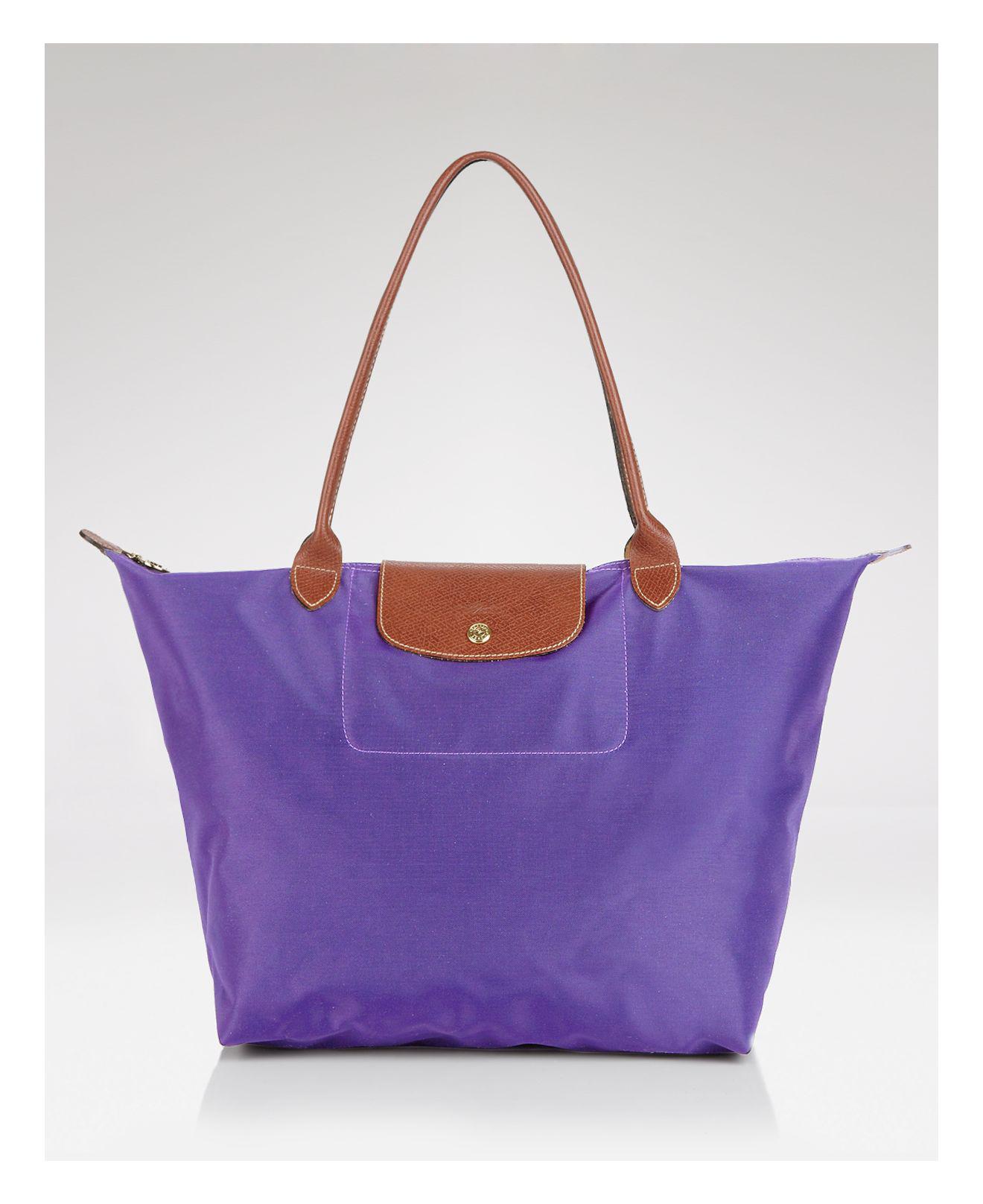 Longchamp Le Pliage Large Nylon Shoulder Tote in Blue Lyst