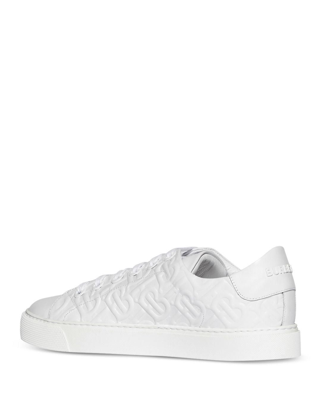 burberry monogram leather sneakers