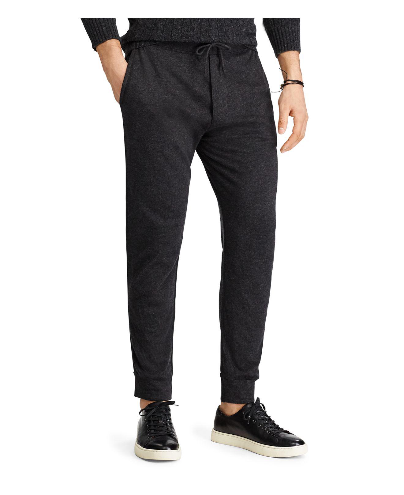 Lyst - Polo ralph lauren Tapered Knit Jogger Pants in Black for Men