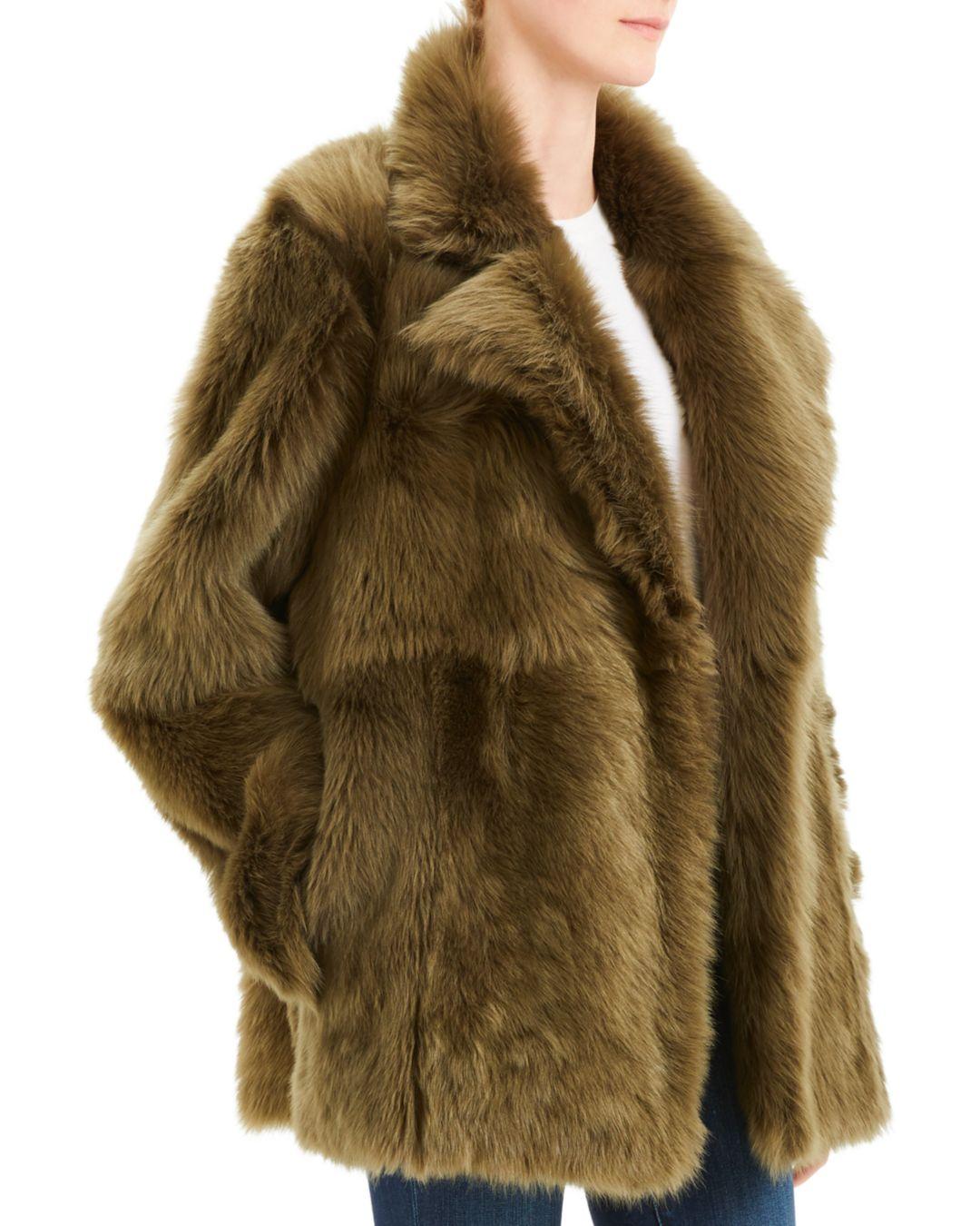 theory reversible shearling coat